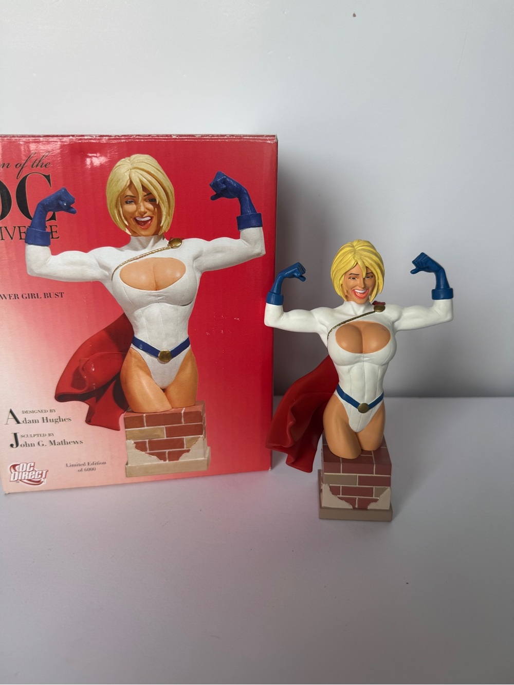DC Comics Power Girl Bust - White, Red & Blue Figurine